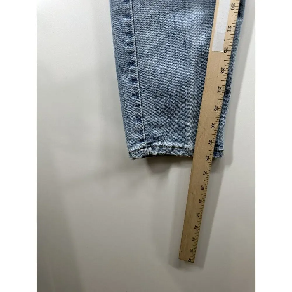 Levi's 512 High Rise Slim Fit Tapered Jeans sz 6 M Blue Denim distressed stretch